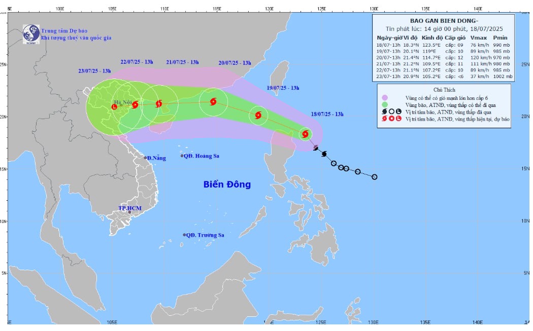 Bão WIPHA khi nào đổ bộ biển Đông thành bão số 3?