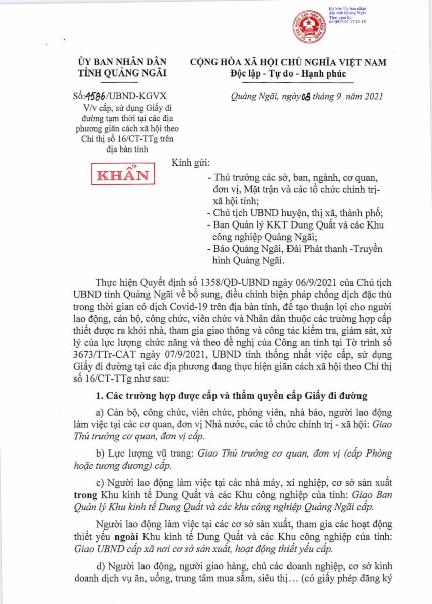 VỀ CẤP, SỬ DỤNG GIẤY ĐI ĐƯỜNG