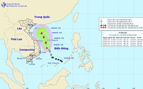 Áp thấp nhiệt đới giật cấp 9 trên Biển Đông