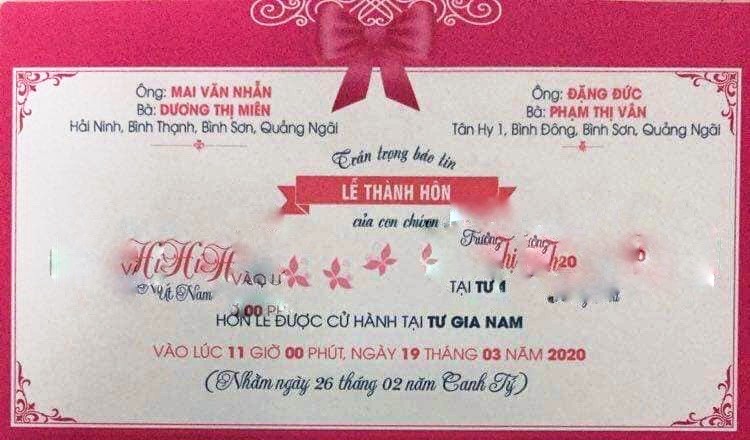 GIA ĐÌNH THỨ 2 TẠI HUYỆN BÌNH SƠN (QUẢNG NGÃI) HOÃN ĐÁM CƯỚI ĐỂ PHÒNG CHỐNG DỊCH COVID-19 GIA ĐÌNH THỨ 2 TẠI HUYỆN BÌNH SƠN (QUẢNG NGÃI) HOÃN ĐÁM CƯỚI ĐỂ PHÒNG CHỐNG DỊCH COVID-19