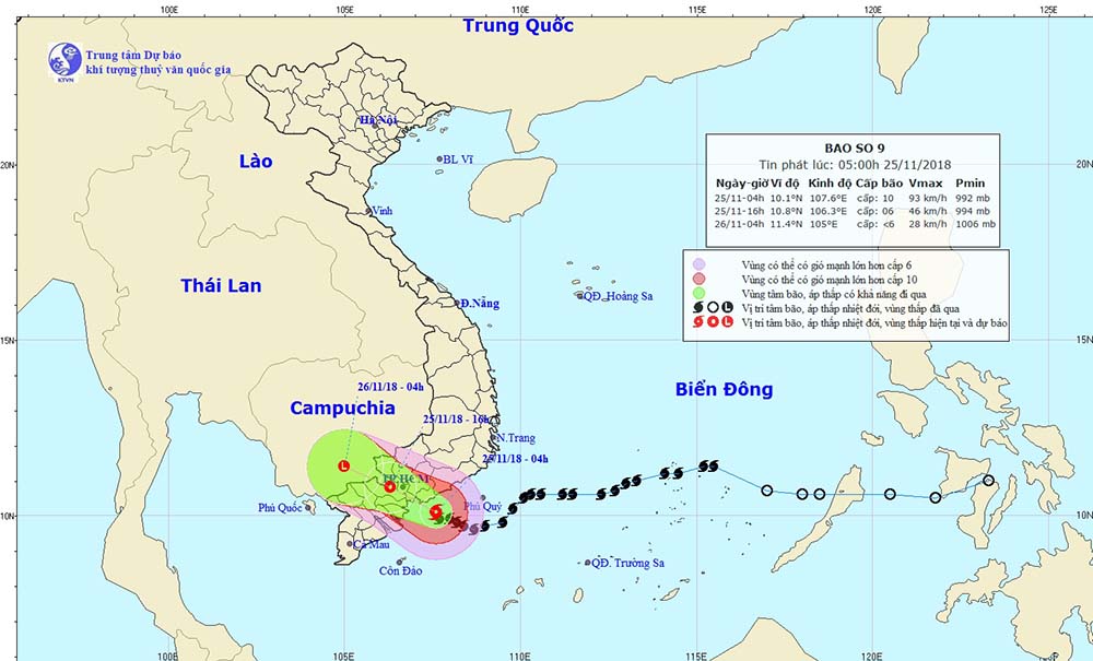 Bão số 9 áp sát đất liền, Quảng Ngãi có mưa to