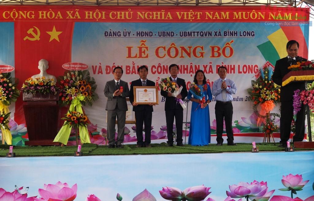 Bình Sơn: Bình Long đón nhận danh hiệu xã đạt chuẩn nông thôn mới